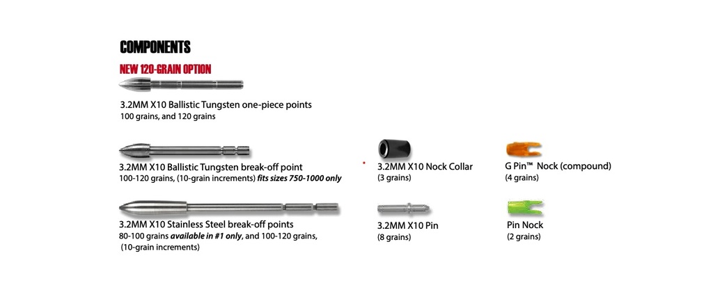 Schaft X10 3.2mm Parallel Pro Easton